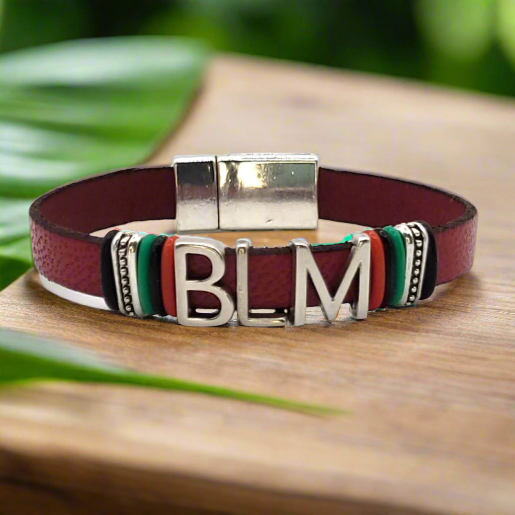 Red, Black, and Green Create Your Own 3 Character Bracelet - Eban*