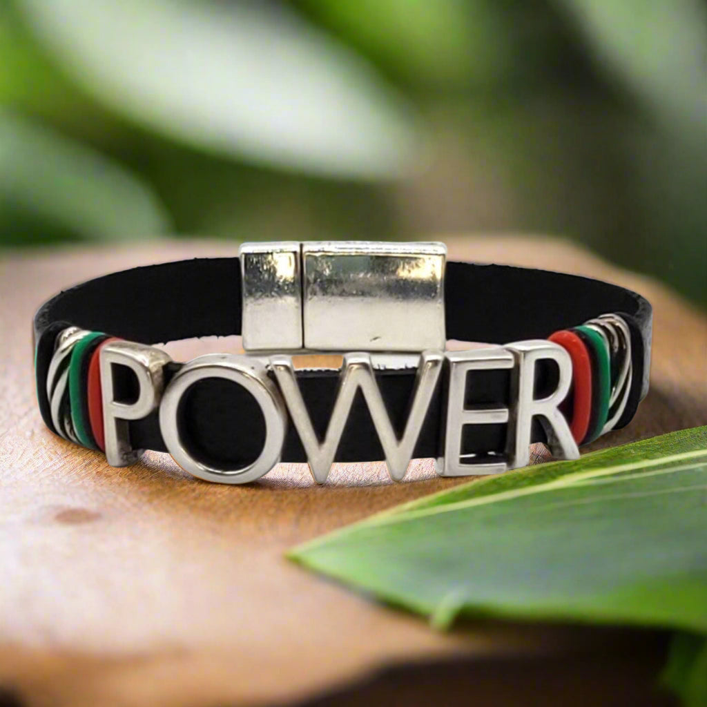 Red, Black, and Green Create Your Own 5 Character Bracelet - Eban*