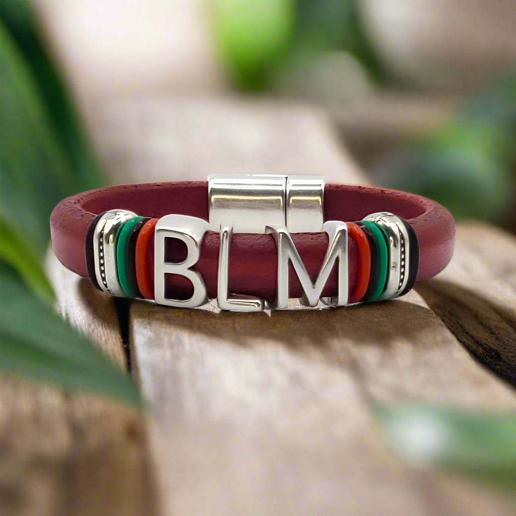 *Red, Black, and Green Create Your Own 3 Character Bracelet - Sankofa