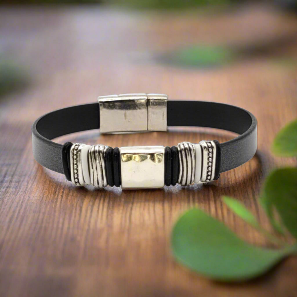 Pillar - Gray and Black - Customize Your Bracelet - Eban*