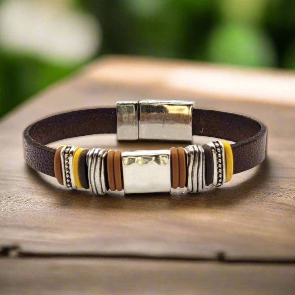 Pillar - Brown and Gold - Customize Your Bracelet - Eban*