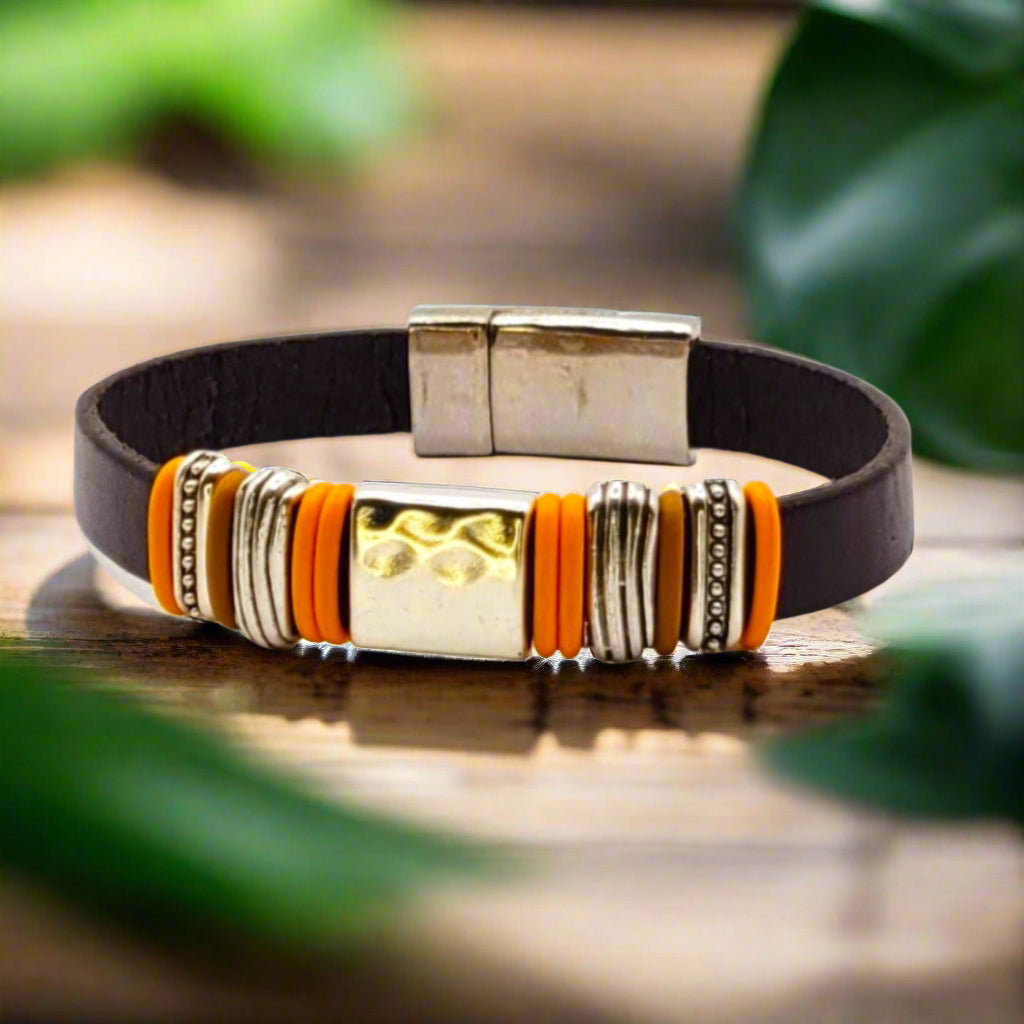 Pillar - Brown and Orange - Customize Your Bracelet - Eban*
