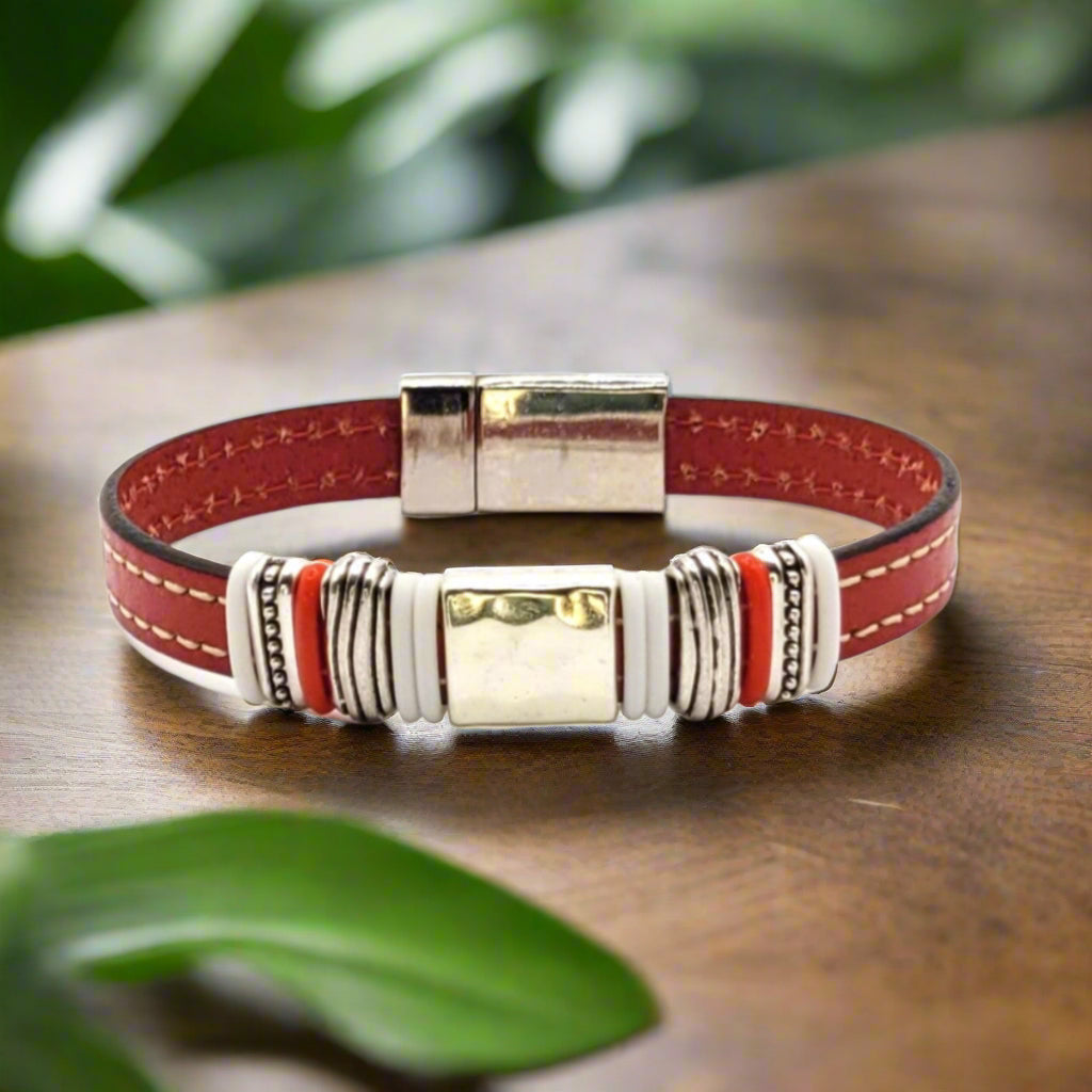 Pillar - Stitched Red and White - Eban Collection*