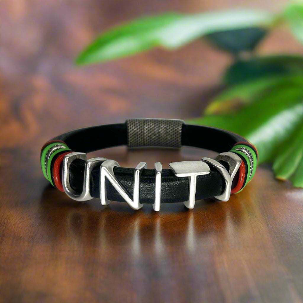 Red, Black, and Green Unity Bracelet - Sankofa